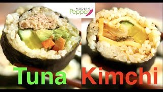 This gimbap/kimbap (김밥) recipe includes: how to make tuna (참치
김밥) kimchi cheese kimbap/gimbap (김치 치즈 also includes vegan
kimbap...