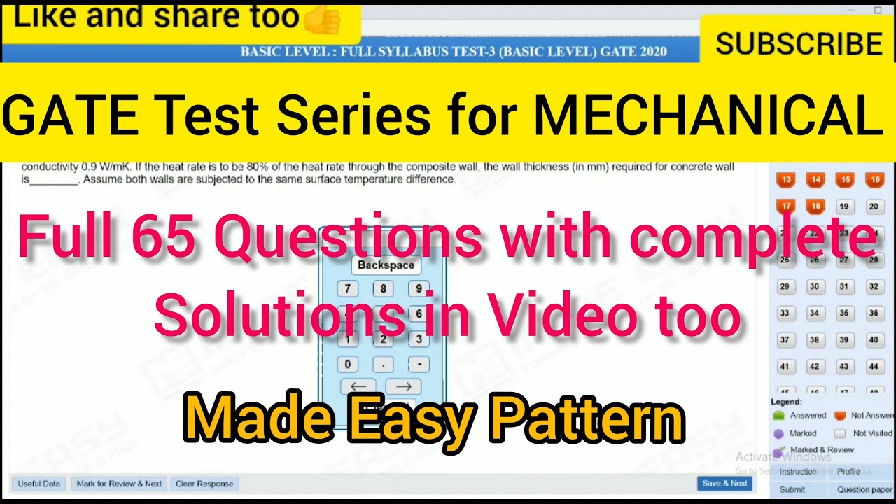 GATE Test Series for Mechanical | Full Mock1 2019 Test with video solutions