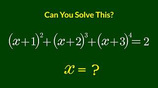 A Nice Algebra Problem | Math Olympiad  x = 