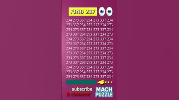 Find 237 where? | Brain Teaser IQ Test #shorts #different #puzzles #opticalillusion #quiz