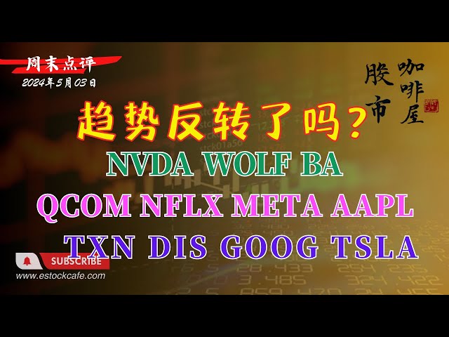 周五收十字星 向上变盘概率更大  个股分析 AAPL NFLX META MSFT GOOG NVDA TSLA QCOM TXN WOLF DIS BA  【视频第654期】 05/03/2024