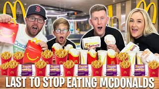 Last to STOP Eating MCDONALDS Wins £100 - Challenge *VS The3Halls*