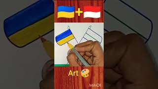 How to draw Ukraine and Indonesia flags drawing #art #drawing #painting #ukraine #indonesia #india