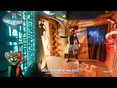 INSIDE 2 NEW Mazes "INKED" & "UNEARTHED" | A Horror Cartoon Haunted House! Knott's Berry Farm 2026