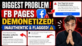Big Problem 😔 Facebook Pages Demonetized | Inauthentic Engagement | Facebook Flagged issues