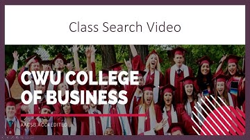 CWU Class Search with the College of Business