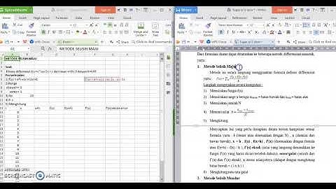 Turunan Numerik:  Hampiran Selisih Maju Menggunakan Excell (Mencari rata-rata galat)