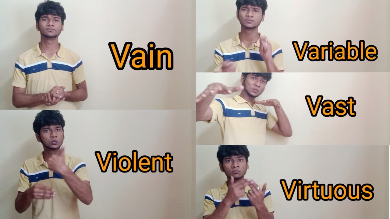 DEAF : V - Alphabetic English Words To Sign Language....