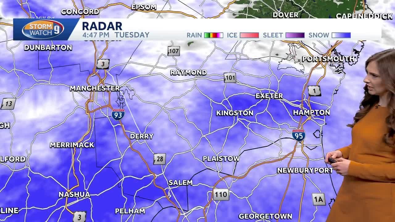 Video: Snow underway across New Hampshire - YouTube