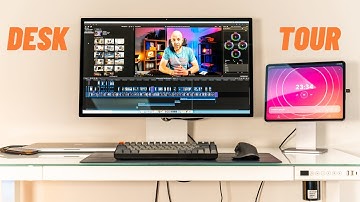 YouTuber productivity desk setup tour | Apple Studio Display & more! | Mark Ellis Reviews