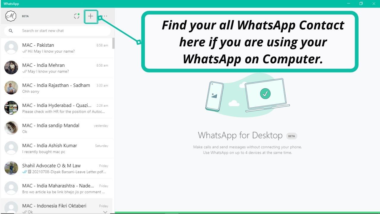 How to find your all WhatsApp Contact on Computer or WhatsApp Web | I ...