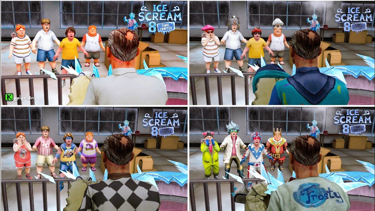 Ice Scream 8 True Ending In All Customize Skins
