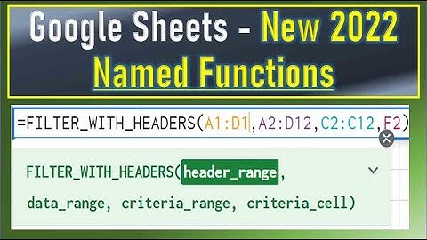 Google Sheets Named Functions