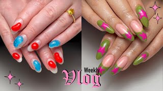 Nail Vlog ⭐️ Doing Clients Nails, Jello Jello Peel Off Base Coat, Swatching Korean Gels Net Worth
