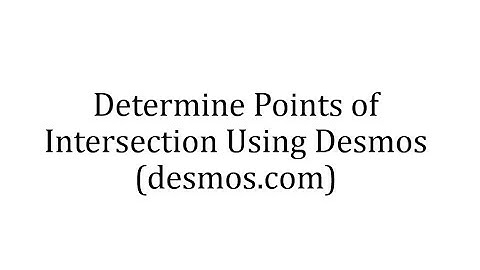 Determine Points of Intersection Using Desmos (Linear and Quad)