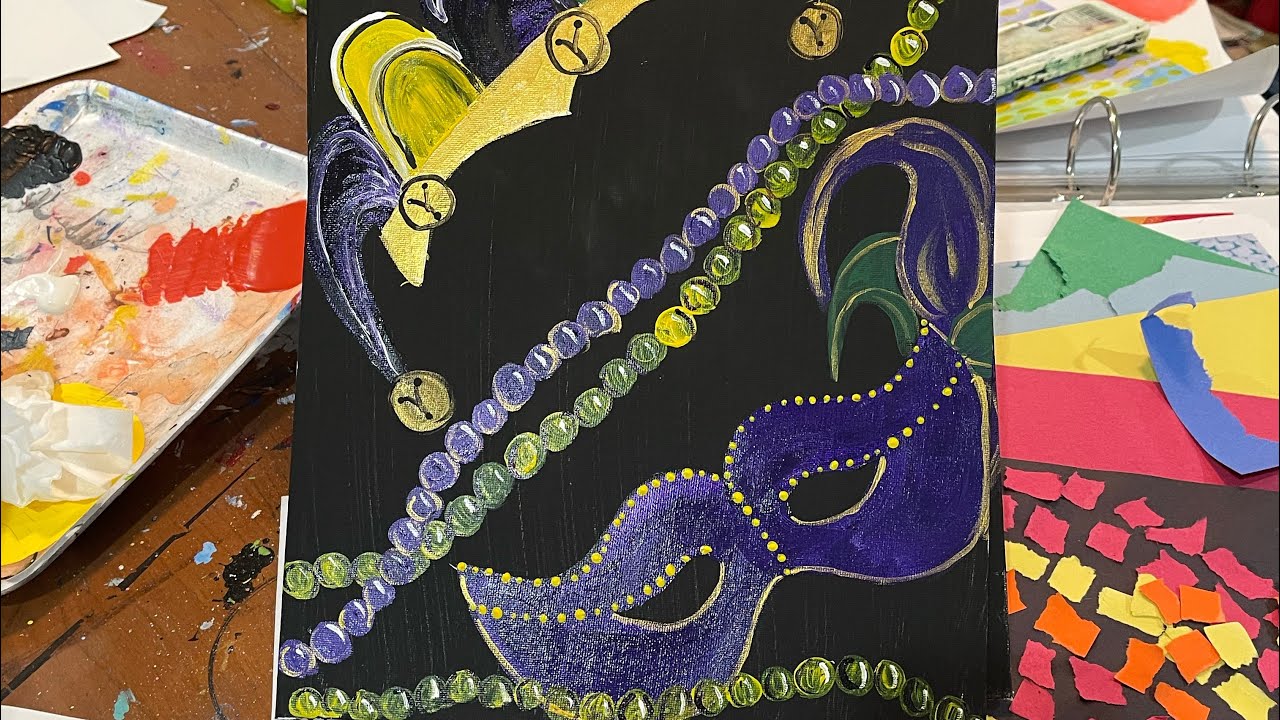 easy mardi gras paintings