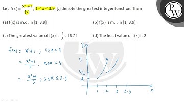 Let \( f(x)=\frac{x^{2}+1}{[x]}, 1 \leq x \leq 3.9 \). [.] denote t...
