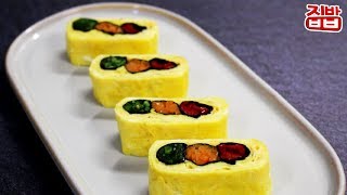 Traffic Light Egg Roll / It tastes like gimbap / Korean Simple Recipe