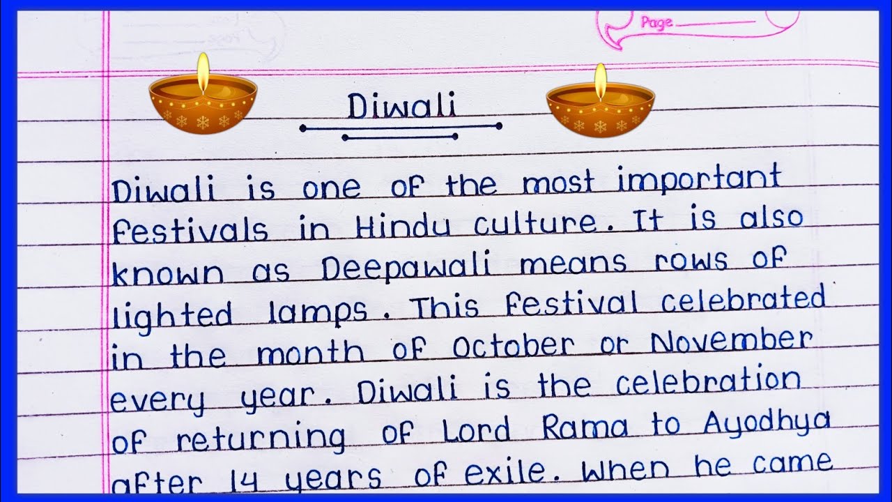 class 8 diwali essay in english