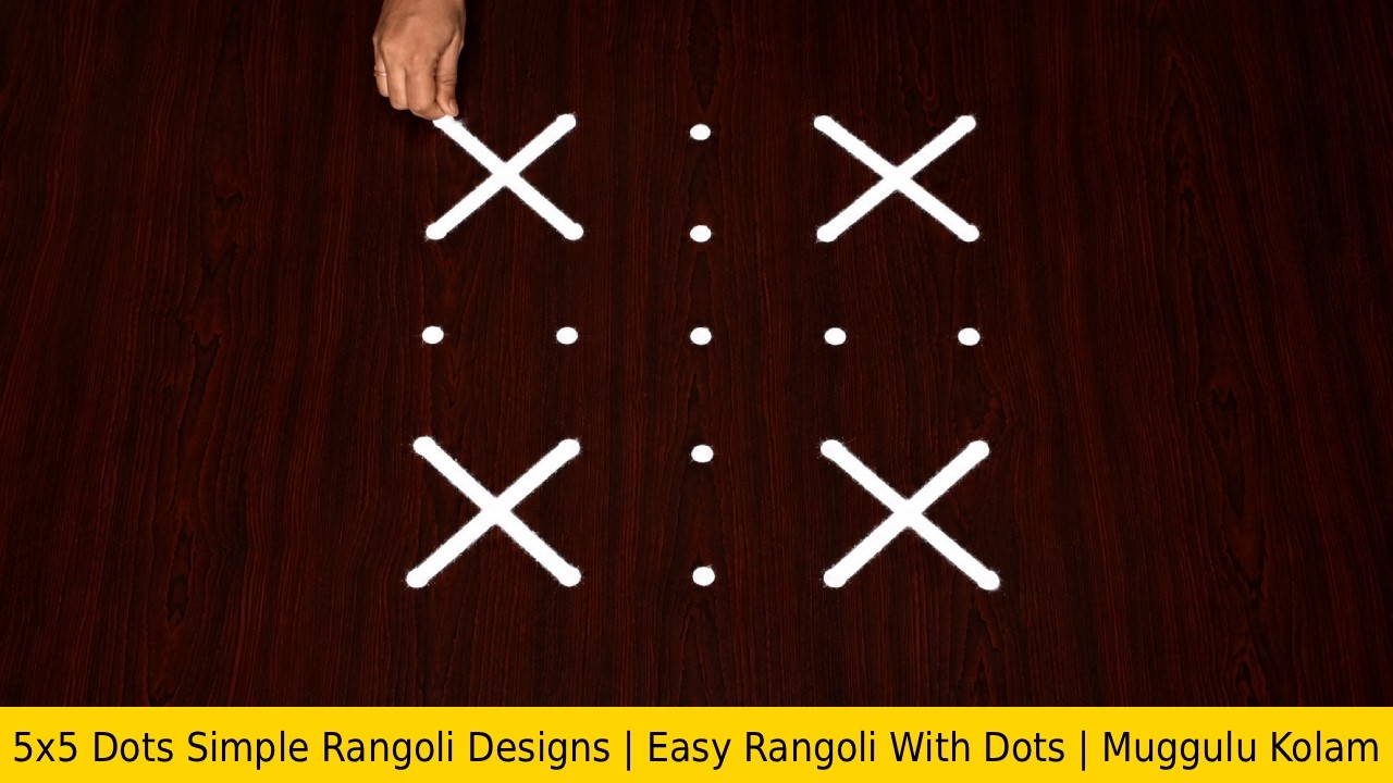 5×5 Dots Simple Rangoli Designs | Easy Rangoli With Dots | Muggulu Kolam
