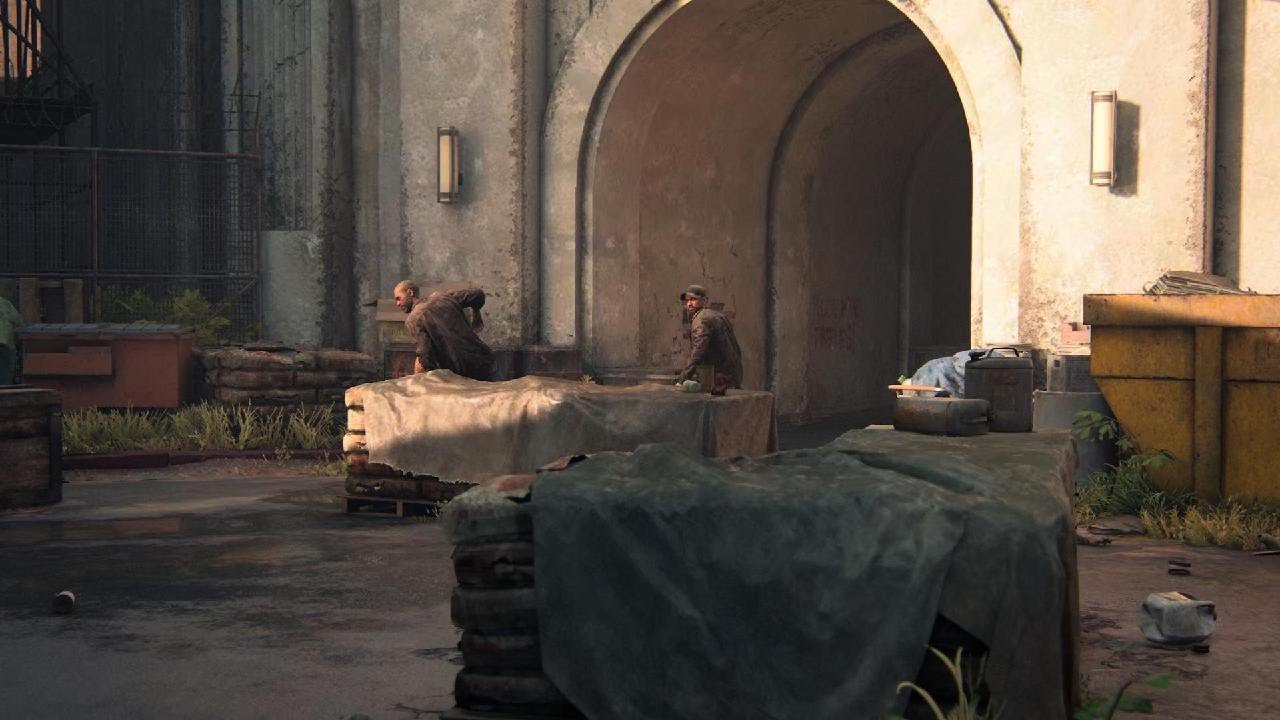 The Last of Us Part I placing nail bomb before Cutscene