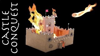 Burned Cardboard Castle by daVinci catapult