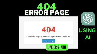 Crafting a Creative 404 Error Page with HTML & CSS: A ChatGPT AI-Powered Tutorial