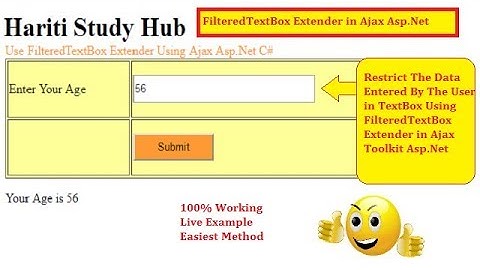 FilteredTextBox Extender Using Ajax Toolkit in Asp.Net C# | Hindi | Free Online Classes to Learn