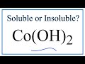 Solubility of Cobalt II Hydroxide