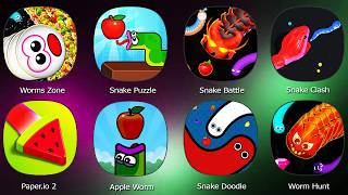 Snake Clash,Apple Worm,Paper.io 2,Worm Hunt,Snake Doodle,Worms Zone,Snake Puzzle,Snake Battle screenshot 5
