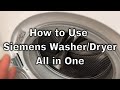 Siemens Washer Dryer - How to Use