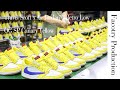 Factory Process of making the Travis Scott x Air Jordan 1 Retro Low OG SP “Elkins/Canary Yellow”