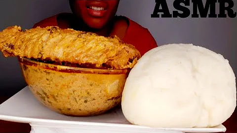 ASMR EGUSI SOUP WITH FUFU/AFRICAN FOOD MUKBANG/YAM FUFU #mukbang #africanfood #egusisoup #yamfufu