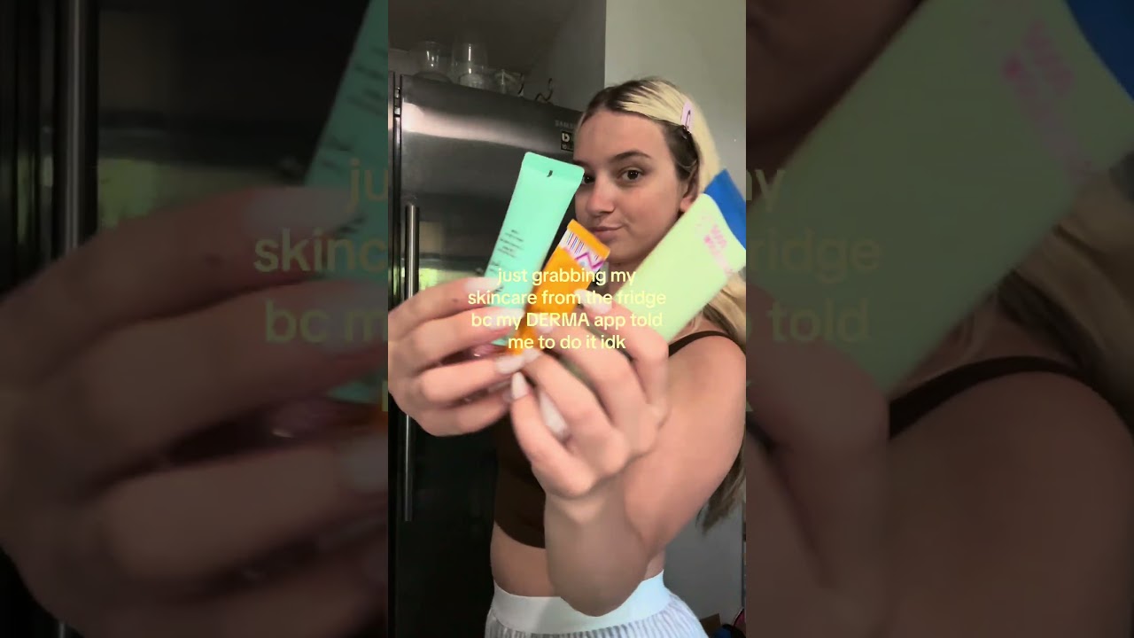 skincare in the fridge thanks to derma 🥰🥰 #clearskin #skinconfidence #glassskin #skincare