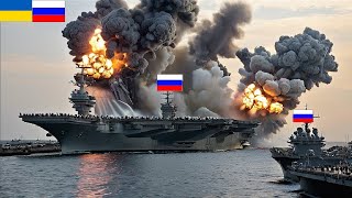 TERRIFYING! Russian aircraft carrier containing 45 secret jets destroyed by US F-16