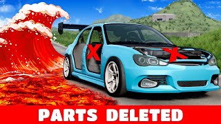 LAVA FLOOD but We Remove PARTS! (BeamNG) screenshot 3