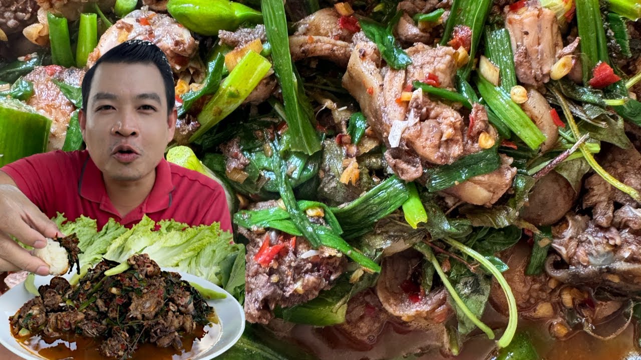 คั่วหนูนาใส่ผักดางขมใส่ผักพาย ขมอ่ำหล่ำ ครั้งแรกของปี แซ่บๆ