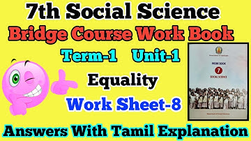 7th Social Worksheet - 8   Unit-1 Equality
