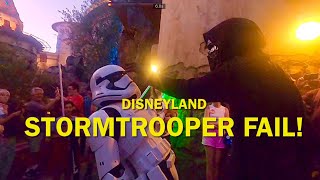 stormtrooper messes up and immediately regrets it! disneyland fail 2022 #disney #fail