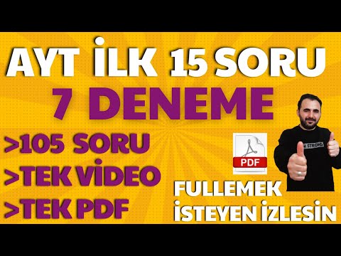 AYT Matematik İLK 15 SORU 7 DENEME TEK VİDEO |ÜCRETSİZ PDF|ARŞİV VİDEO 2024 AYT Matematik Son Tekrar