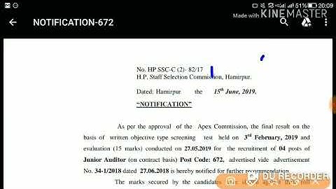 HPSSC Junior Auditor ( Post code - 672 ) Final Result Declared Today | Held on - 3 Feb 2019 |