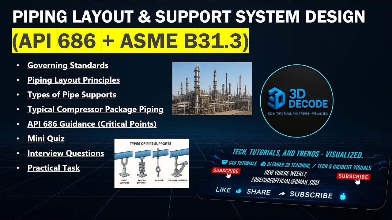 Piping Layout & Support System Design | API 686 + ASME B31.3 Explained ...
