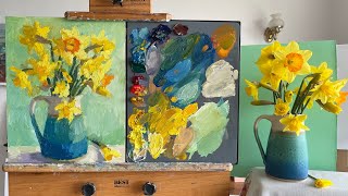 Spring Daffodils Flower Still Life Demo