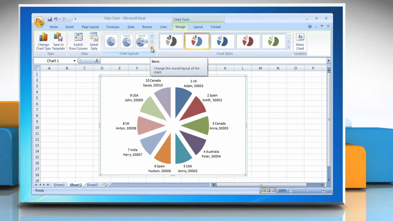 Change The Chart Style To Style 42