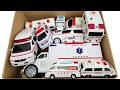 救急車のミニカーが箱に大集合！チェック、坂道を緊急走行テスト☆Ambulance Toy Run Down The Slope. Emergency Drive Test