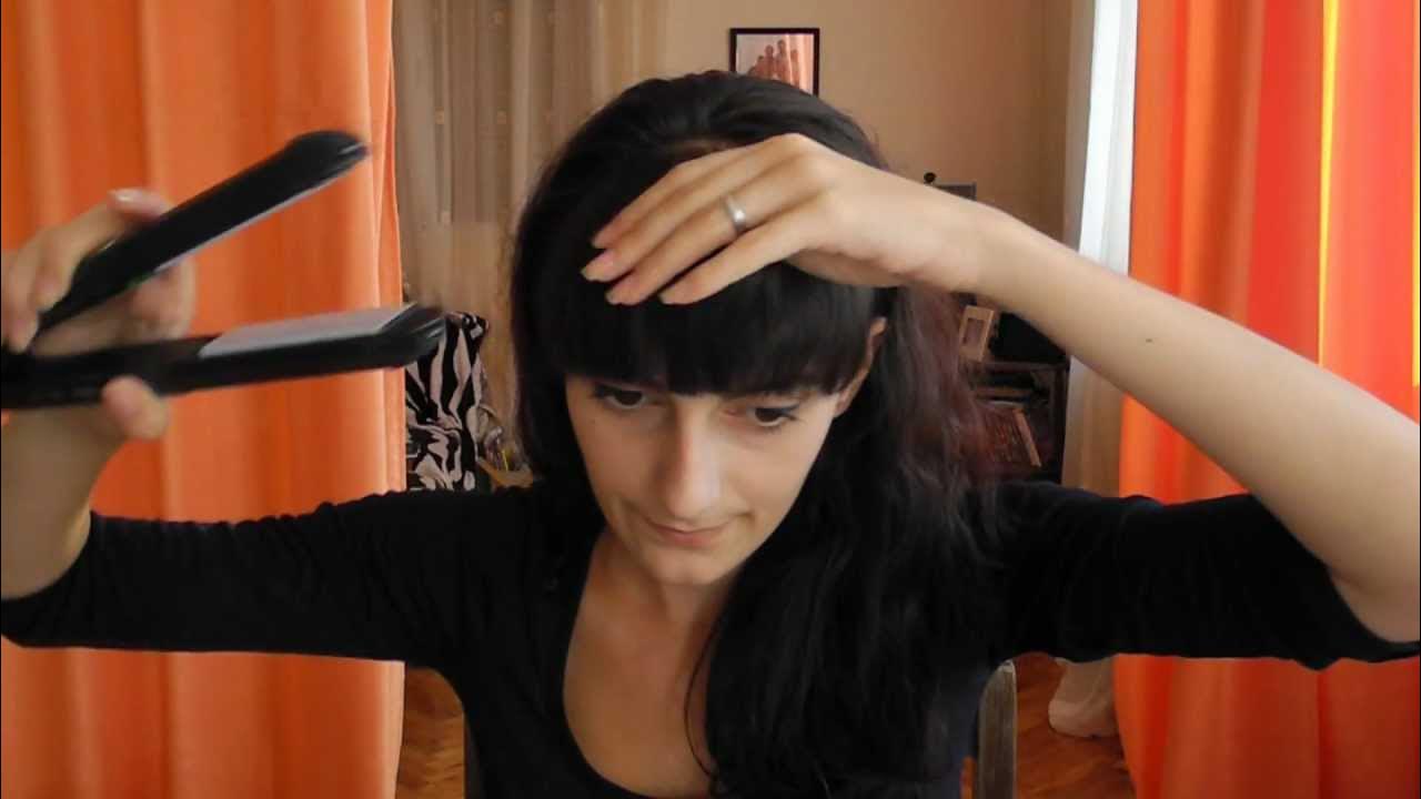 Длинные волосы с челкой. Челка из тиктока. Уложить длинную челку. Короткую челку уложить на бок. Укладка челки видео.