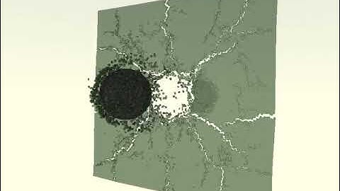 Fragmentation of a glass impacted by a bullet