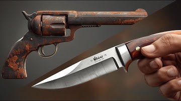 Forging a Bowie Knife from an Old Gun –  Damascus Steel Build  |A to Z from@OLDSMITH