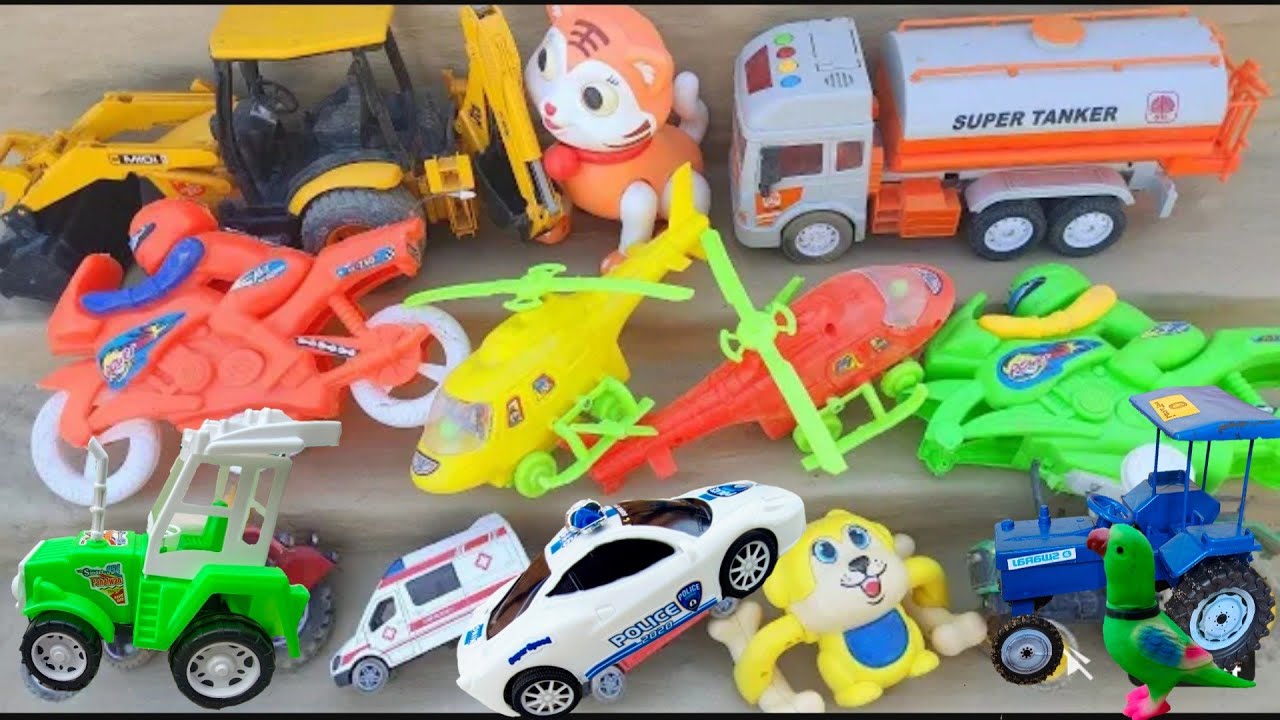 gadi wala video l toy helicopter ka video l khilona jcb train elephant