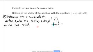 MPM2D   Unit 3   Lesson 5   Quadratics in Factored Form   Edited